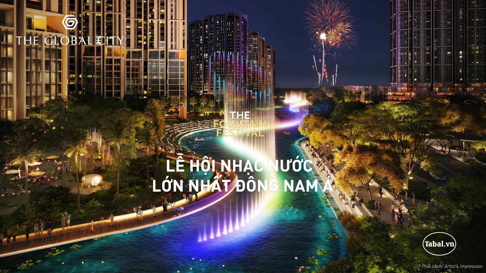 Khu nhạc nước The Global City ngoài trời lớn nhất Đông Nam Á