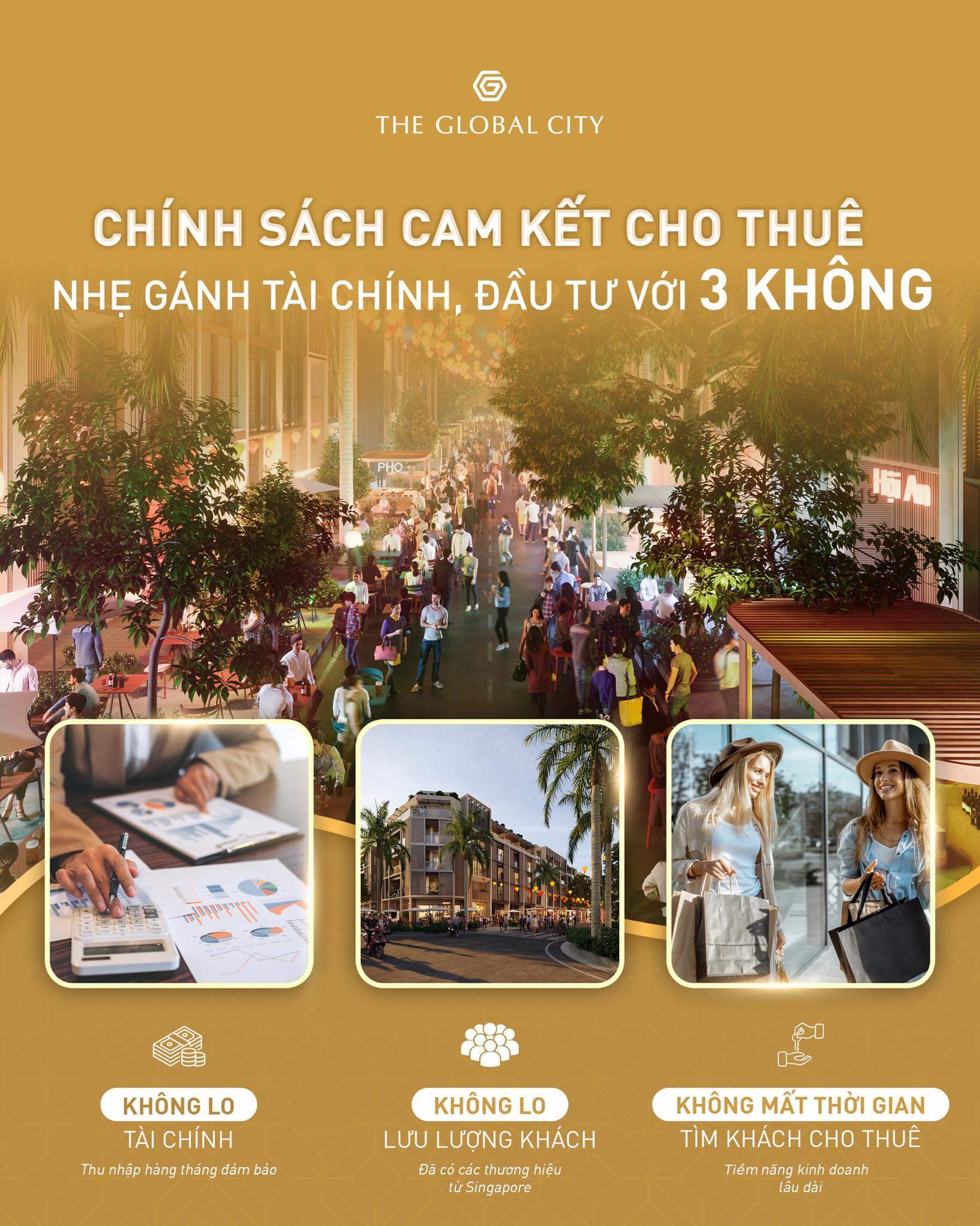 the global city cam ket cho thue dac quyen 3 khong: khong lo tai chinh, luu luong khac, tim khach cho thue