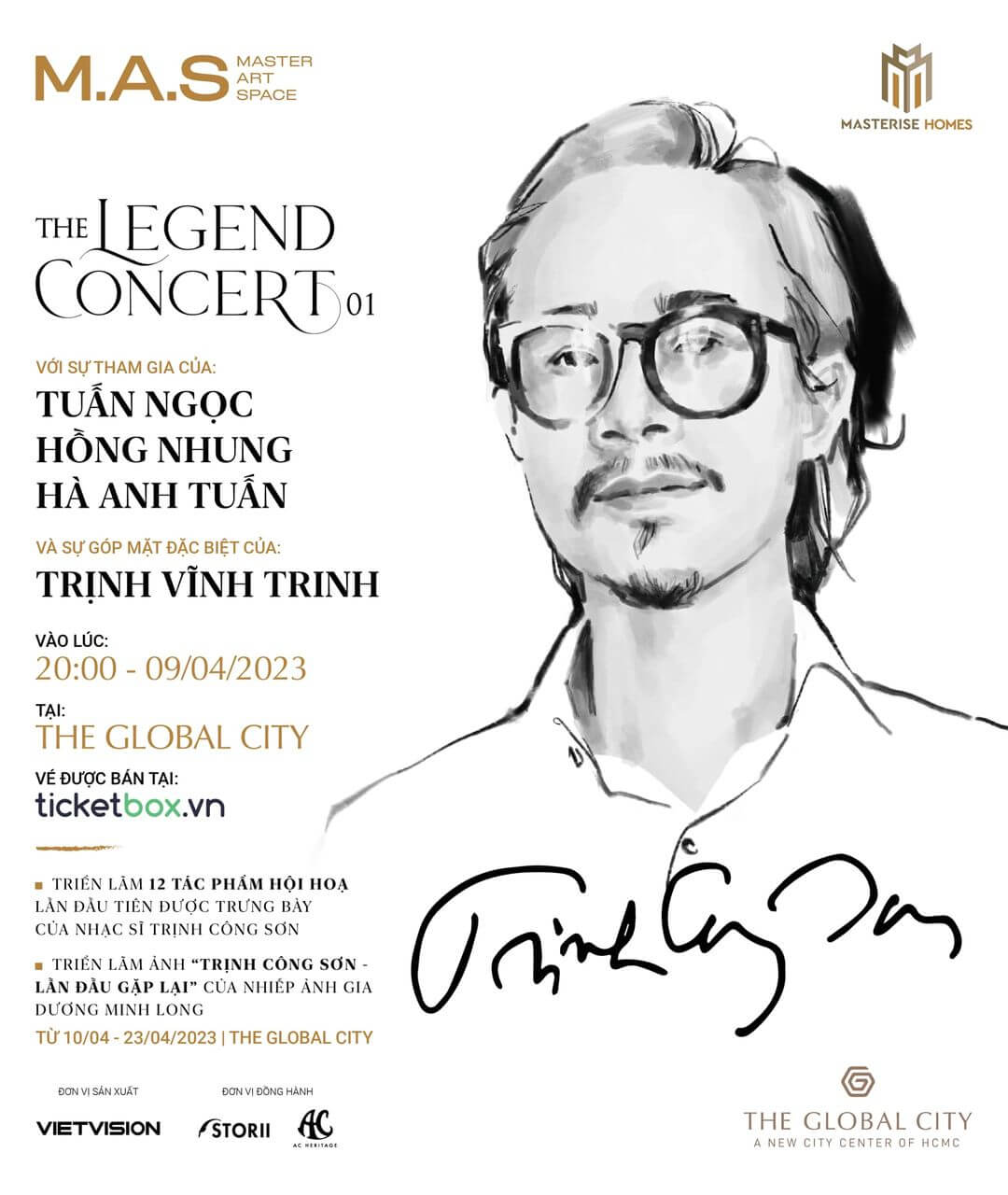 Trien lam Trinh Cong Son tai du an The Global City thang 3 2023